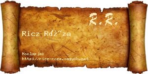 Ricz Róza névjegykártya